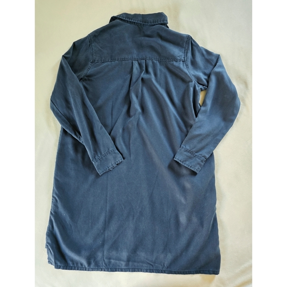 Quince▪️Vintage Wash Tencel Roll Sleeve Tunic Dress in Midnight Blue - Picture 7 of 12